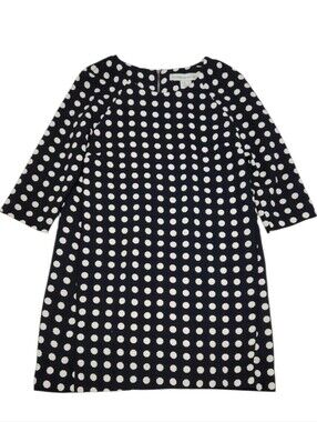 ANTHROPOLOGIE Lili Wang for Lilis Closet Black Ivory Polka Dot Shift Dress Small